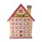 15" Red & Beige House with Advent Calendar Tabletop Decoration